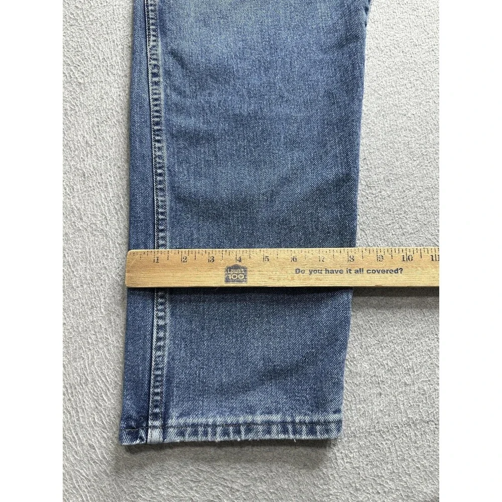 Wrangler Jeans Mens 39x27 Blue Authentics Relaxed Distressed Medium Wash Denim